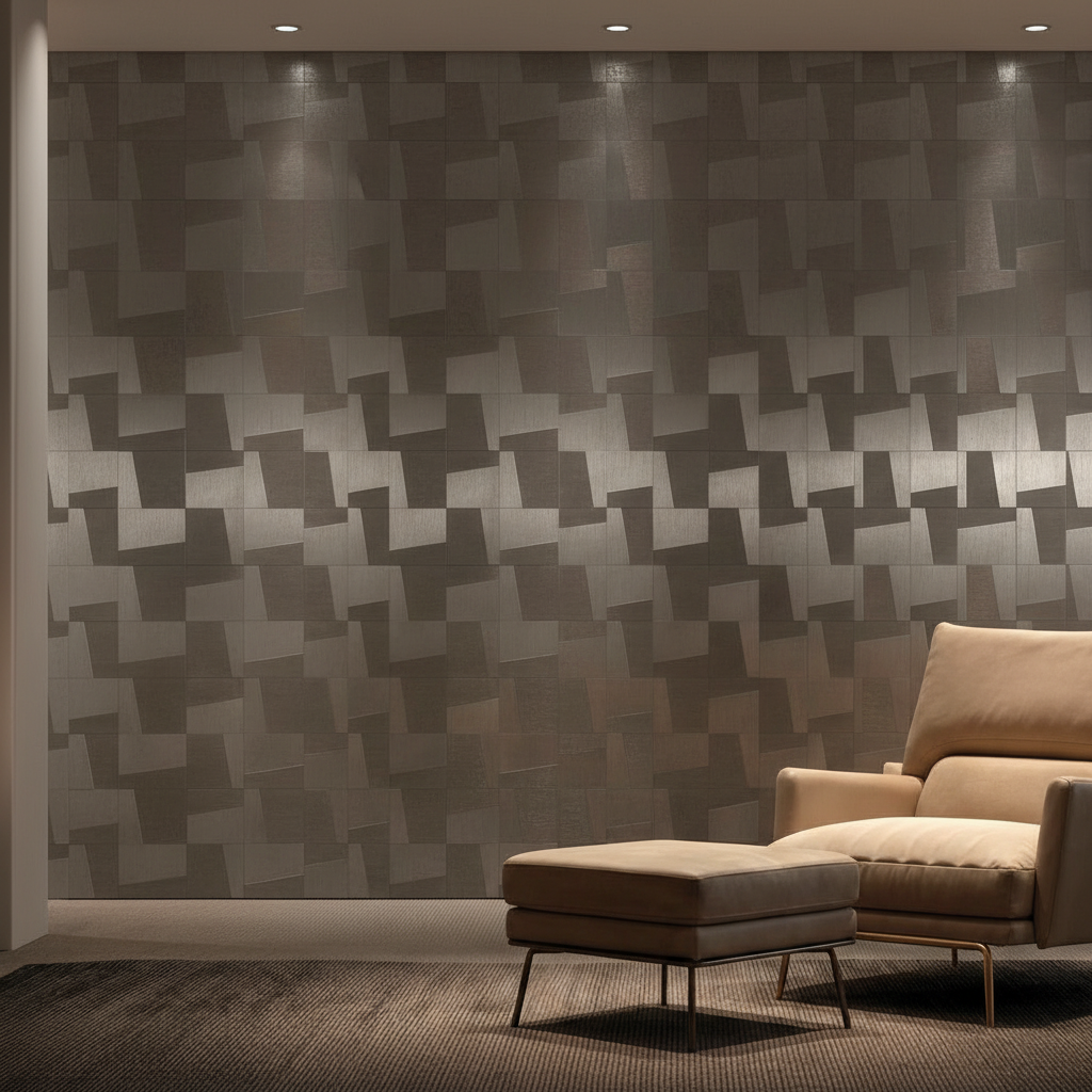 Parede com revestimento Inox Silver