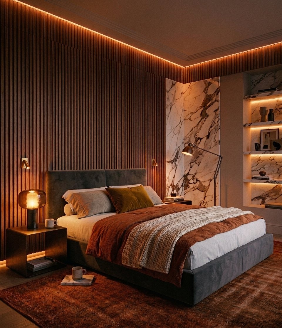 Quarto com revestimento Ydècory